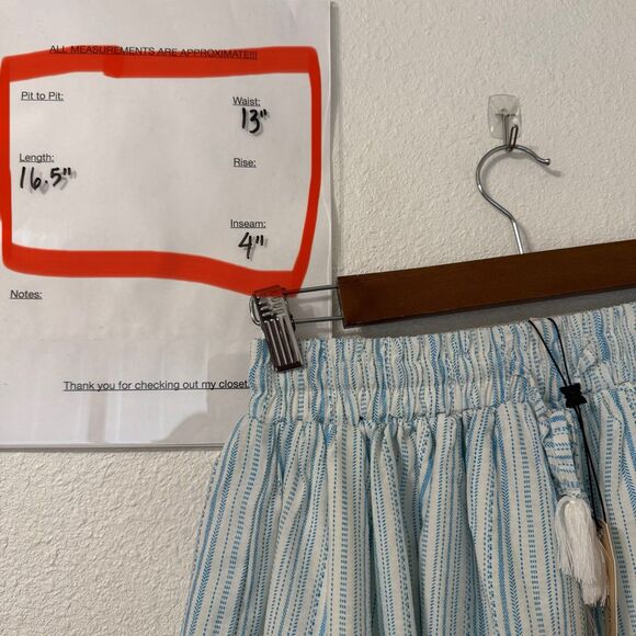 BCBGeneration Striped High Waisted Tassel Shorts Small Coastal Vacation Boho‎ - Picture 6 of 6